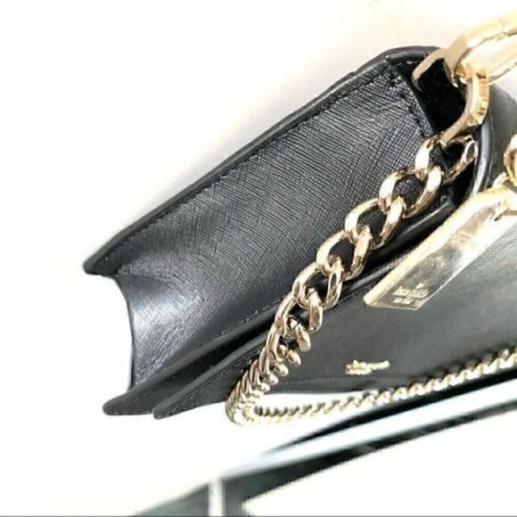 Kate Spade Black & Gold Cameron Convertible Crossbody Bag +upgraded Chain & tag - Picture 7 of 16